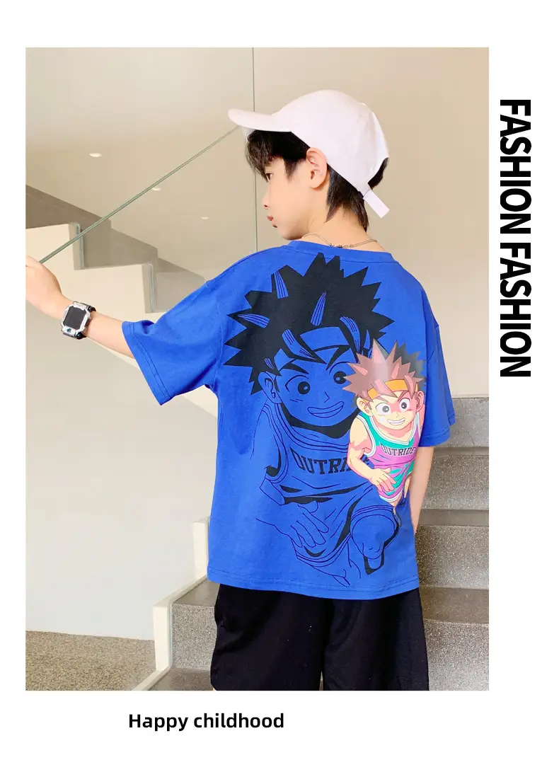 Children's Printed T-Shirt Boys Summer Cartoon Design Loose Fit — feature 20