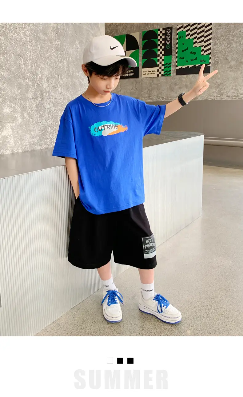 Children's Printed T-Shirt Boys Summer Cartoon Design Loose Fit — feature 21