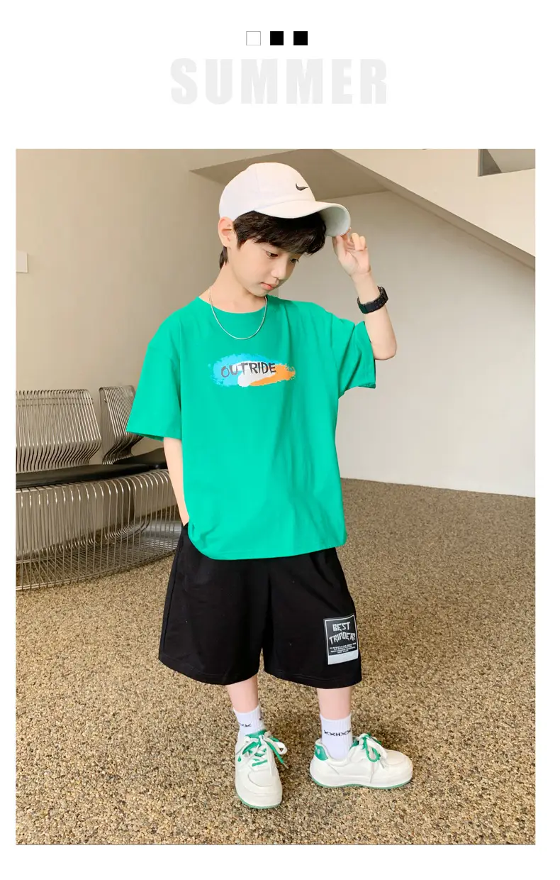 Children's Printed T-Shirt Boys Summer Cartoon Design Loose Fit — feature 23