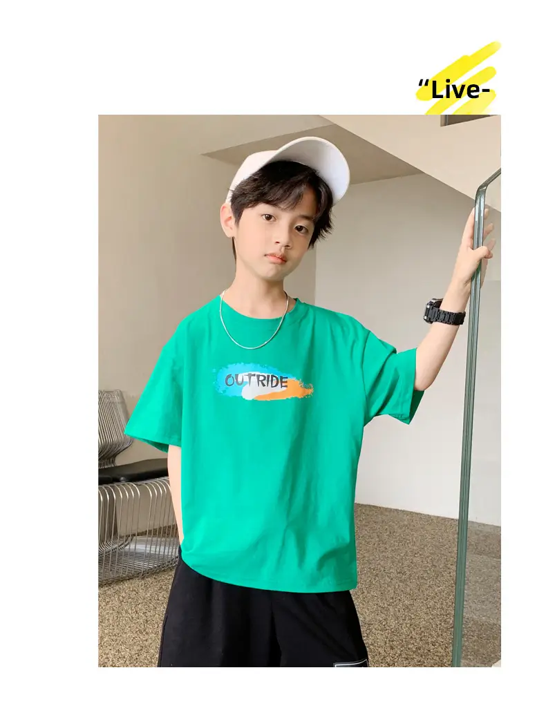 Children's Printed T-Shirt Boys Summer Cartoon Design Loose Fit — feature 25