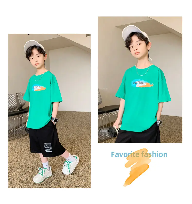 Children's Printed T-Shirt Boys Summer Cartoon Design Loose Fit — feature 26