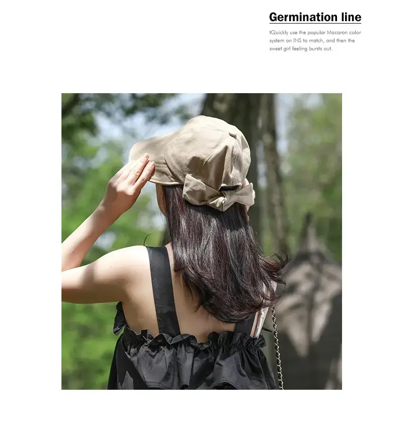 Women's Fisherman Hat Sunscreen Hat Bow Cap All Match — feature 11