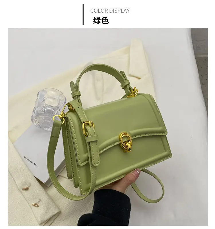 Women's Cream Satchel Shoulder Bag with Gold Clasp — feature 21