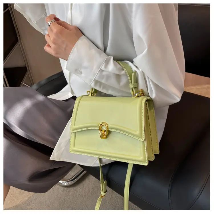 Women's Cream Satchel Shoulder Bag with Gold Clasp — feature 35
