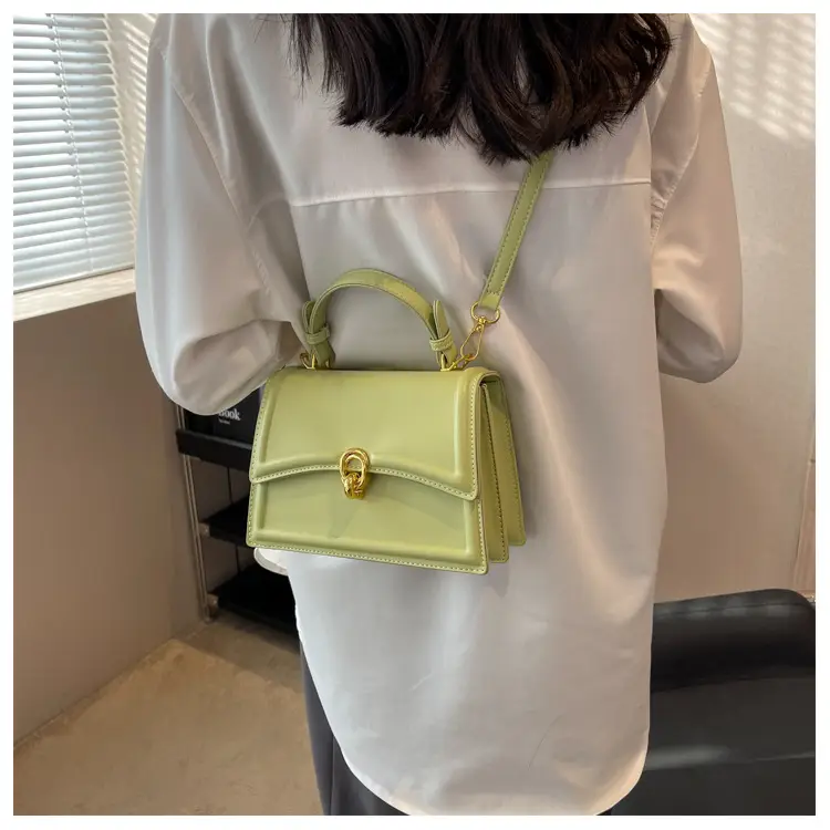 Women's Cream Satchel Shoulder Bag with Gold Clasp — feature 36