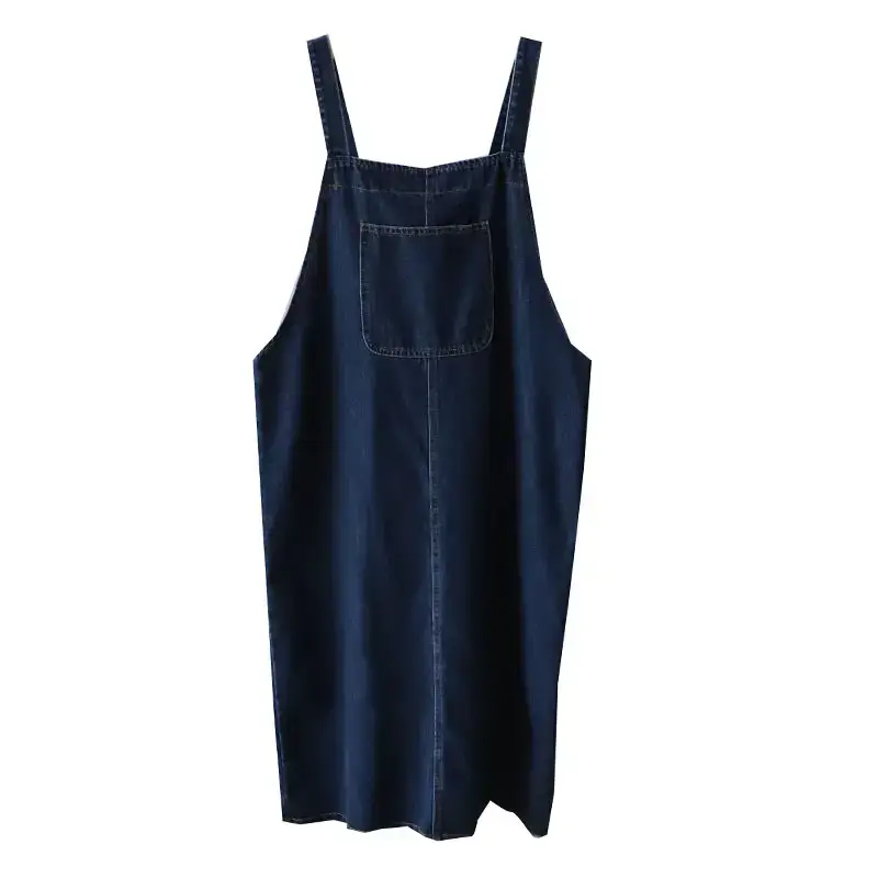 Korean Women Denim Strand Dress Dark Blue 7720