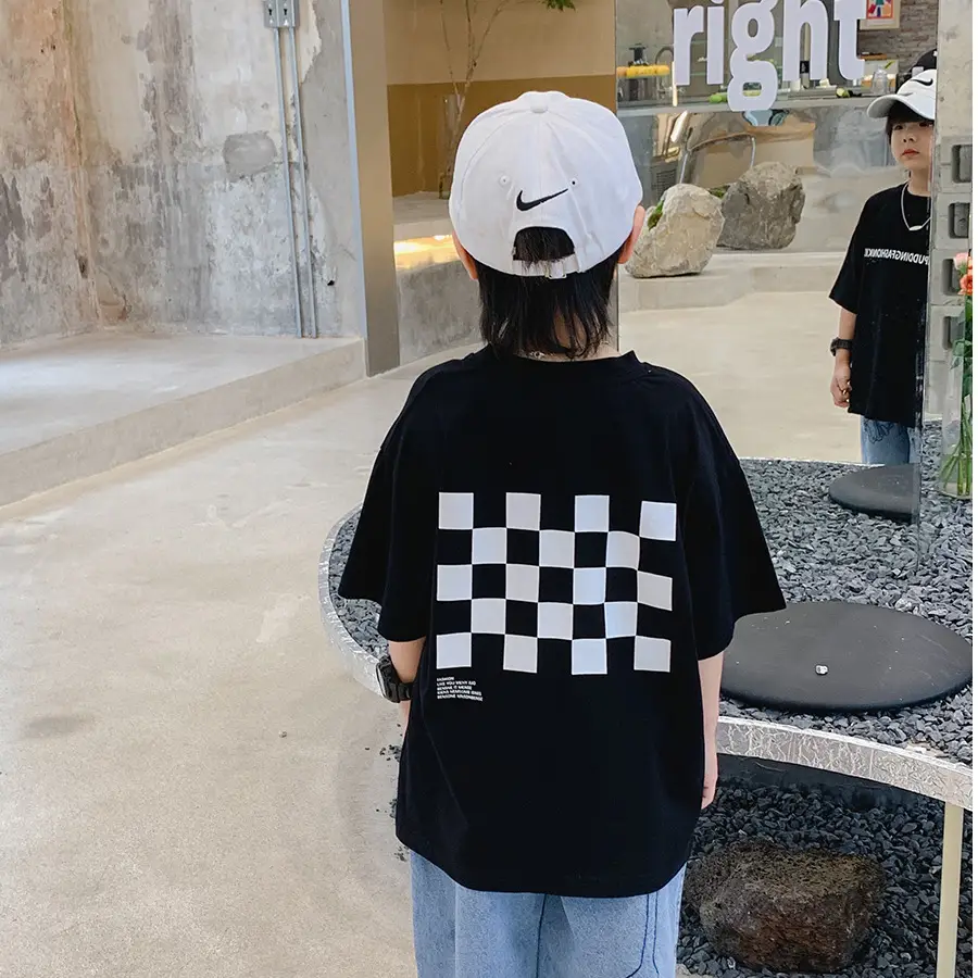 Boys Cotton Checkered T-Shirt Summer 2025 - Image 4