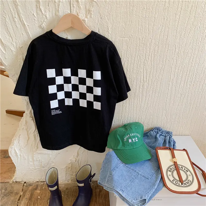 Boys Cotton Checkered T-Shirt Summer 2025 - Image 5