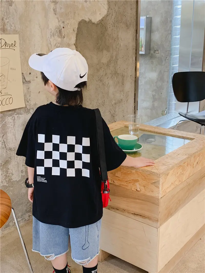 Boys Cotton Checkered T-Shirt Summer 2025 — feature 10