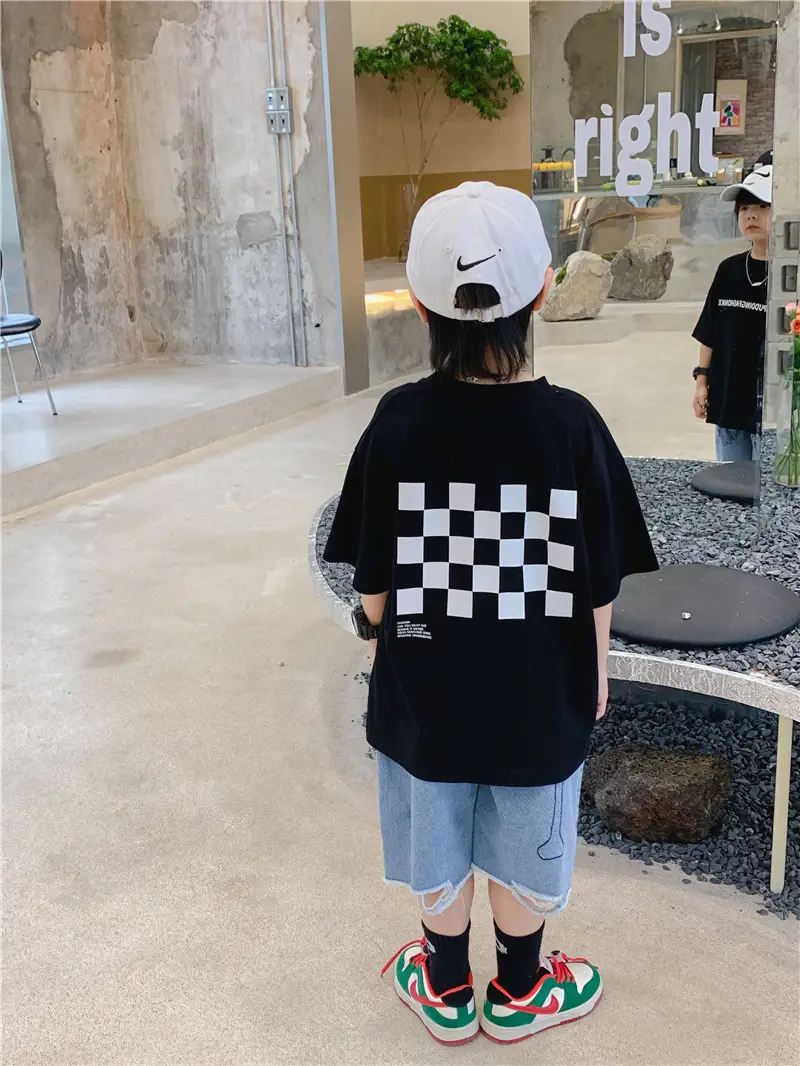 Boys Cotton Checkered T-Shirt Summer 2025 — feature 14