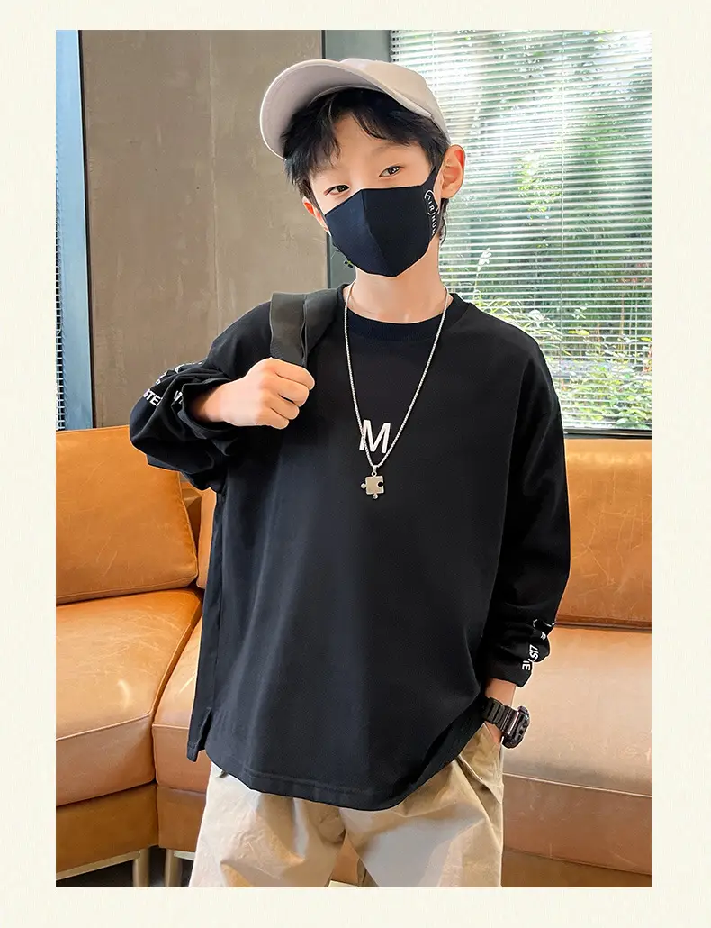 Children Long Sleeve T-Shirt White Cotton 2025 Spring — feature 15