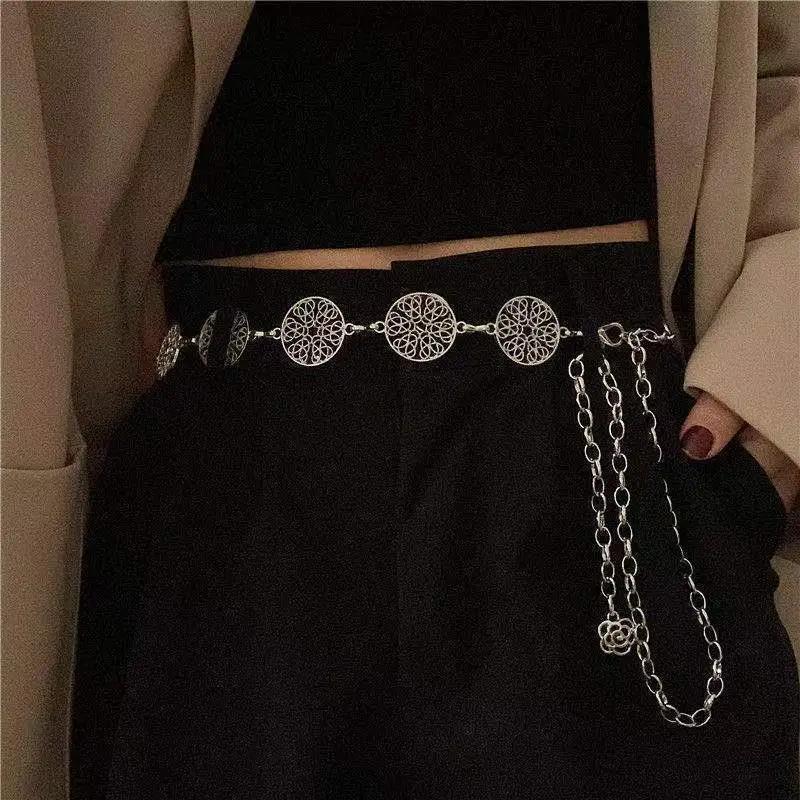 Golden Hollow Waist Chain Belt for Women