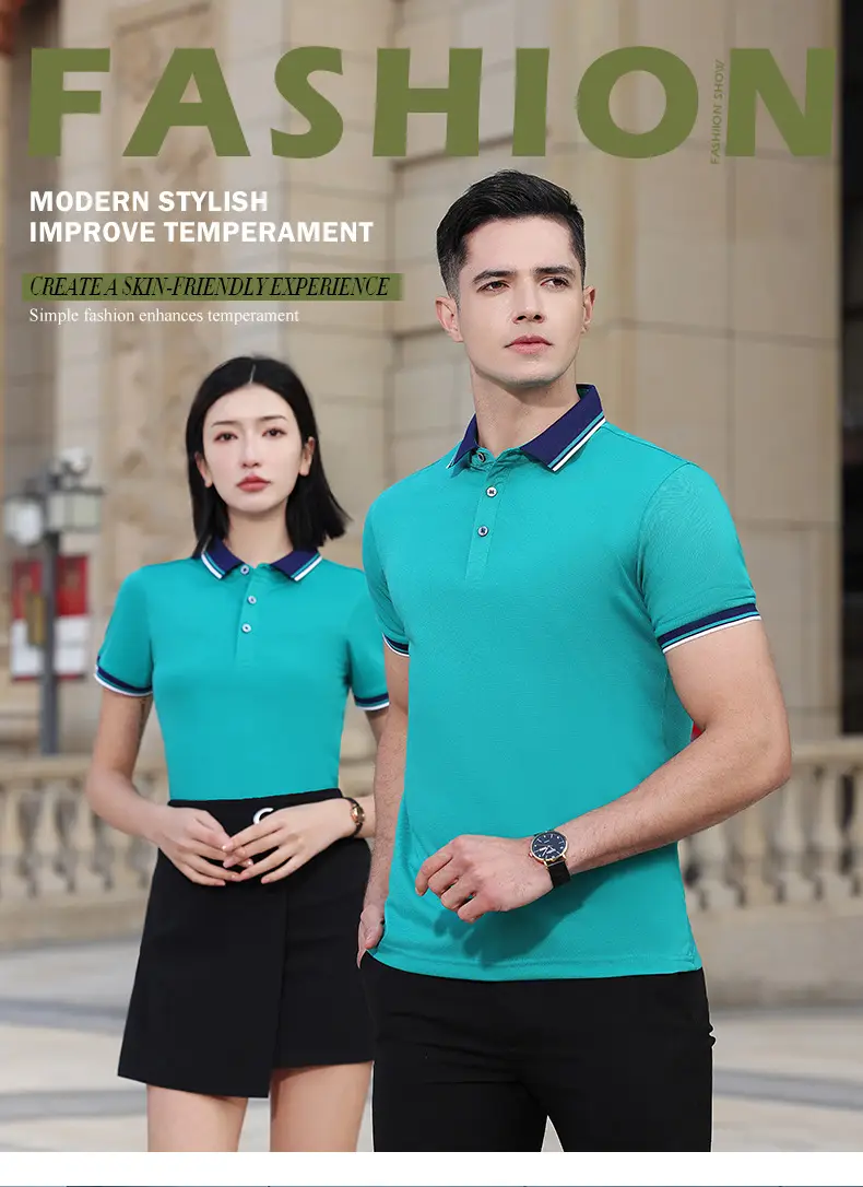 Men & Women Black Polo Shirt with Belt & Skirt Set — feature 1