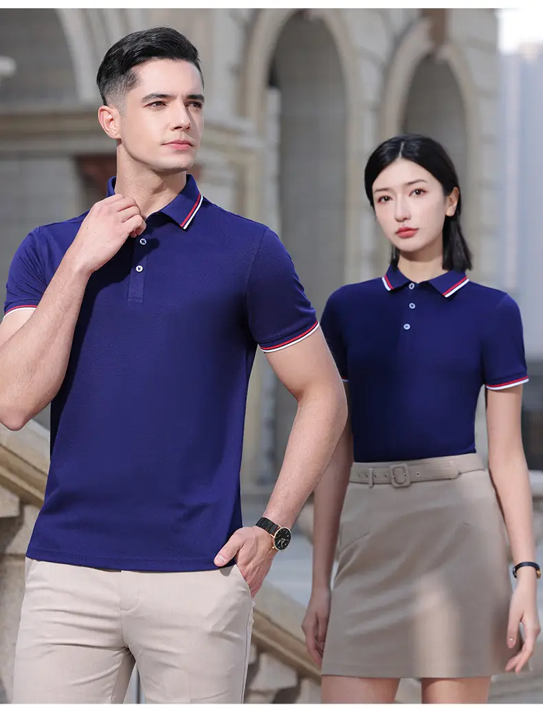 Men & Women Black Polo Shirt with Belt & Skirt Set — feature 16
