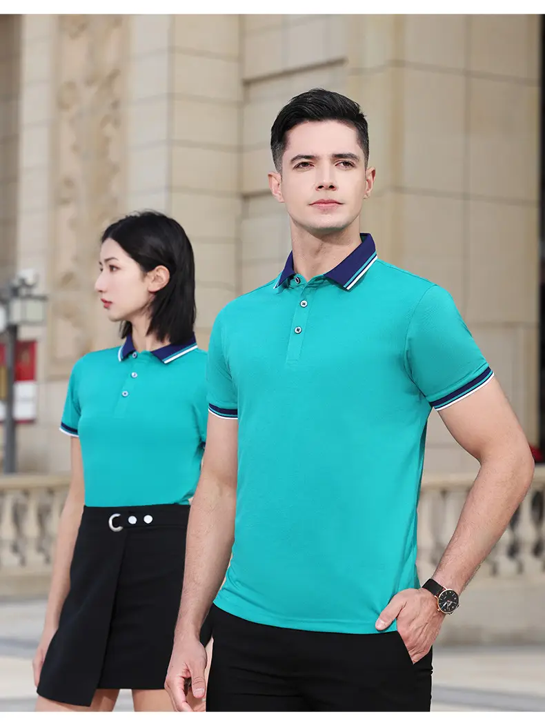 Men & Women Black Polo Shirt with Belt & Skirt Set — feature 20