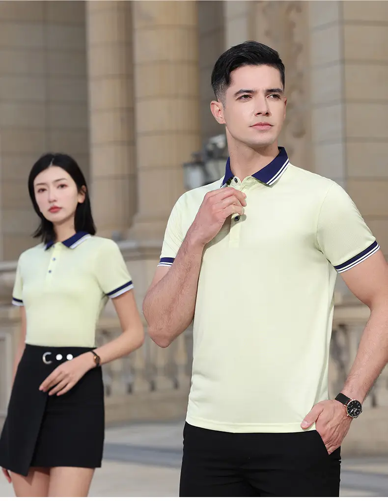 Men & Women Black Polo Shirt with Belt & Skirt Set — feature 24