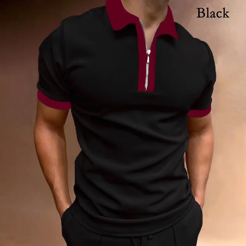 Men's Digital Printed Polo Shirt Light Grey Short Sleeve