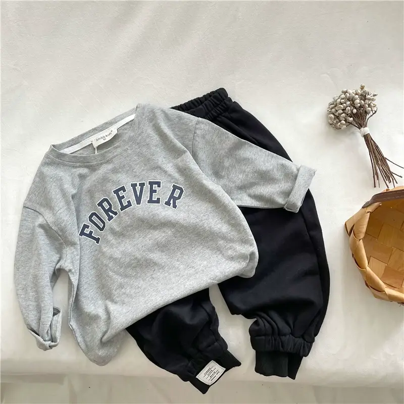 Kids Cotton T-Shirt Green White Korean Style Loose Fit — feature 12