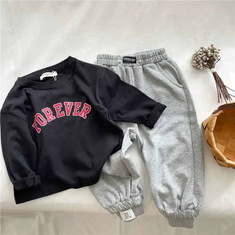 Kids Cotton T-Shirt Green White Korean Style Loose Fit — feature 14