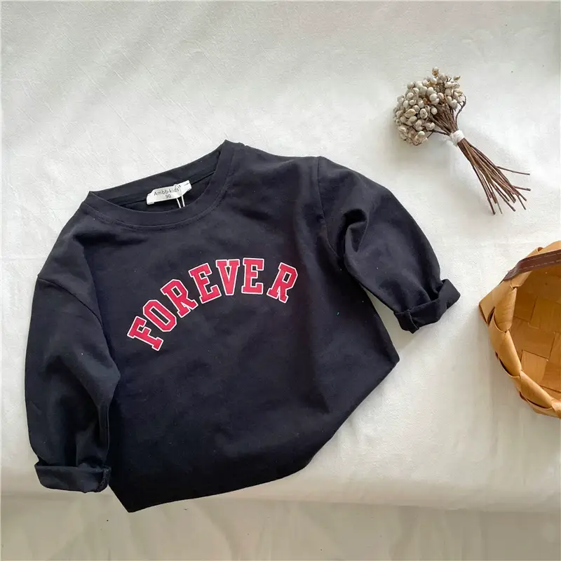 Kids Cotton T-Shirt Green White Korean Style Loose Fit — feature 24