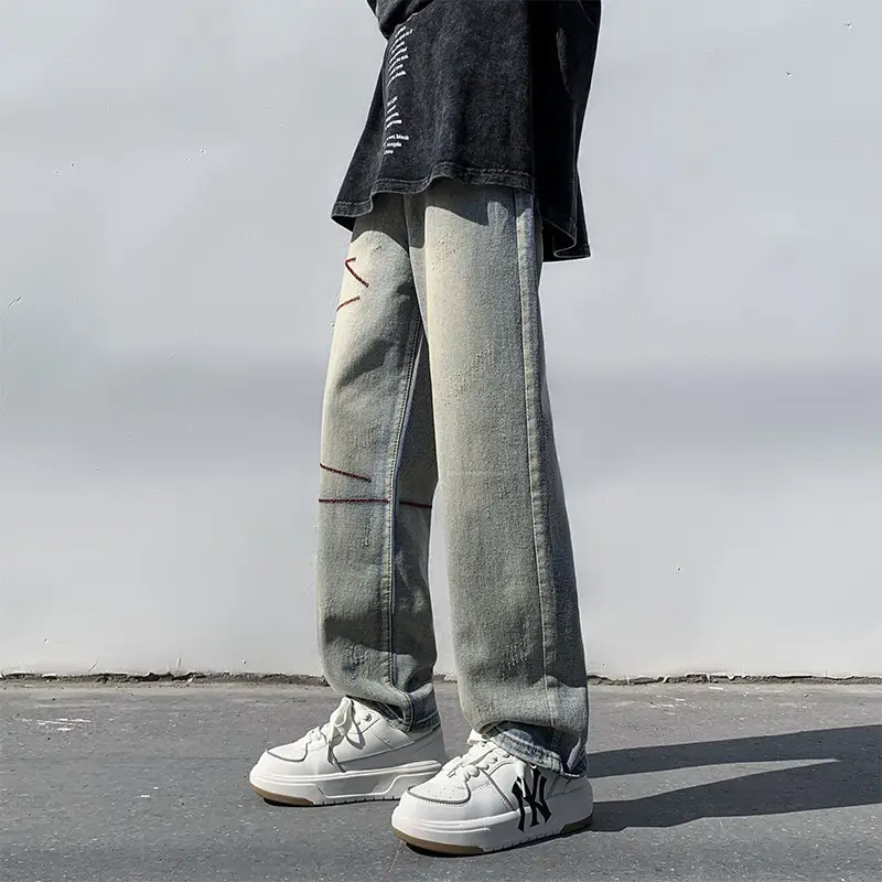 Men's Black Loose Straight Jeans 2023 Spring Autumn - Image 4