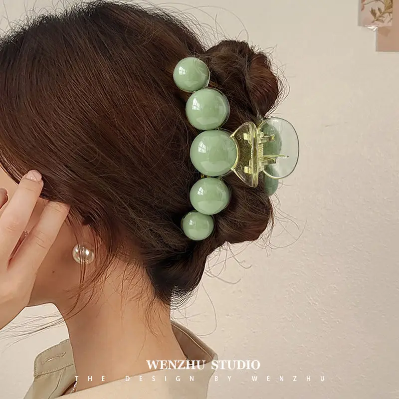 Acrylic Pearl Earrings Large Small Grab Clip Autumn Winter