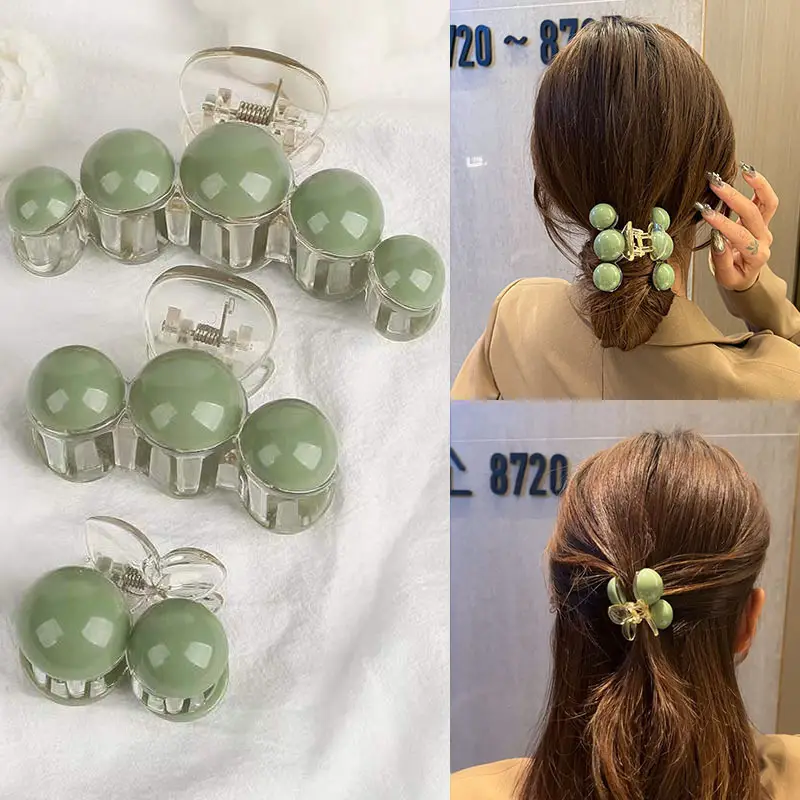 Acrylic Pearl Earrings Large Small Grab Clip Autumn Winter