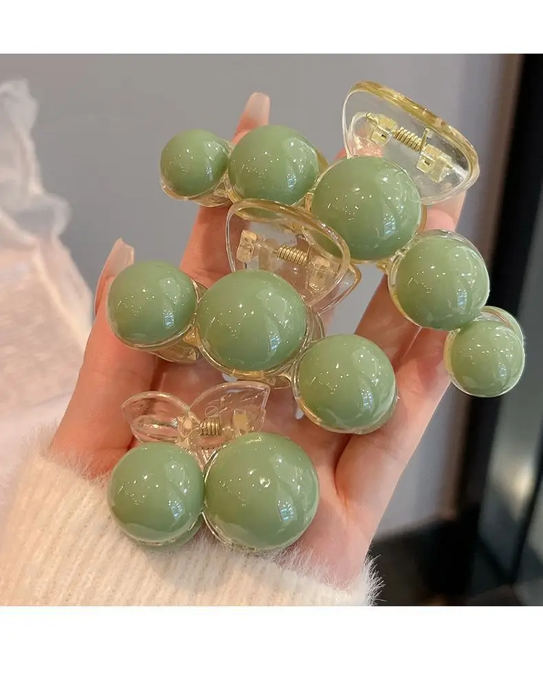 Acrylic Pearl Earrings Large Small Grab Clip Autumn Winter — feature 11