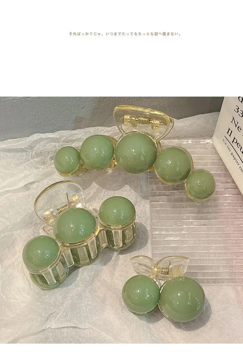 Acrylic Pearl Earrings Large Small Grab Clip Autumn Winter — feature 12