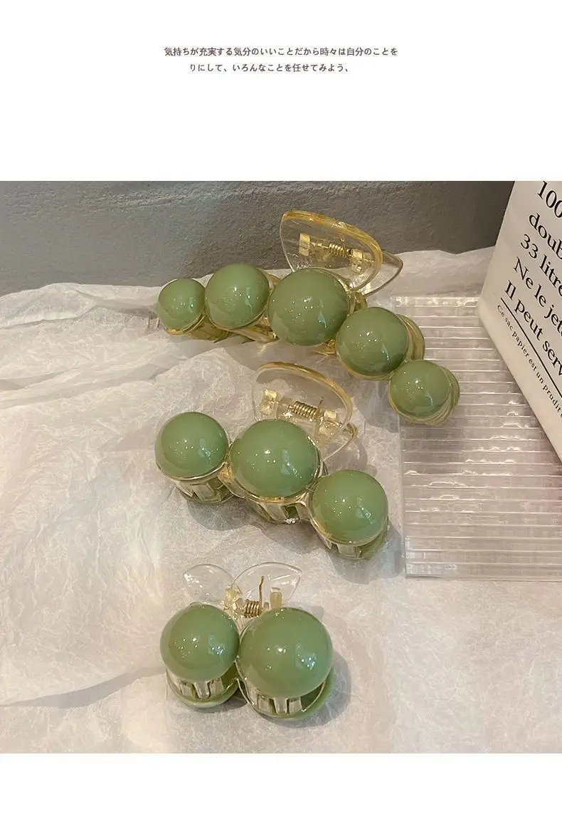 Acrylic Pearl Earrings Large Small Grab Clip Autumn Winter — feature 7
