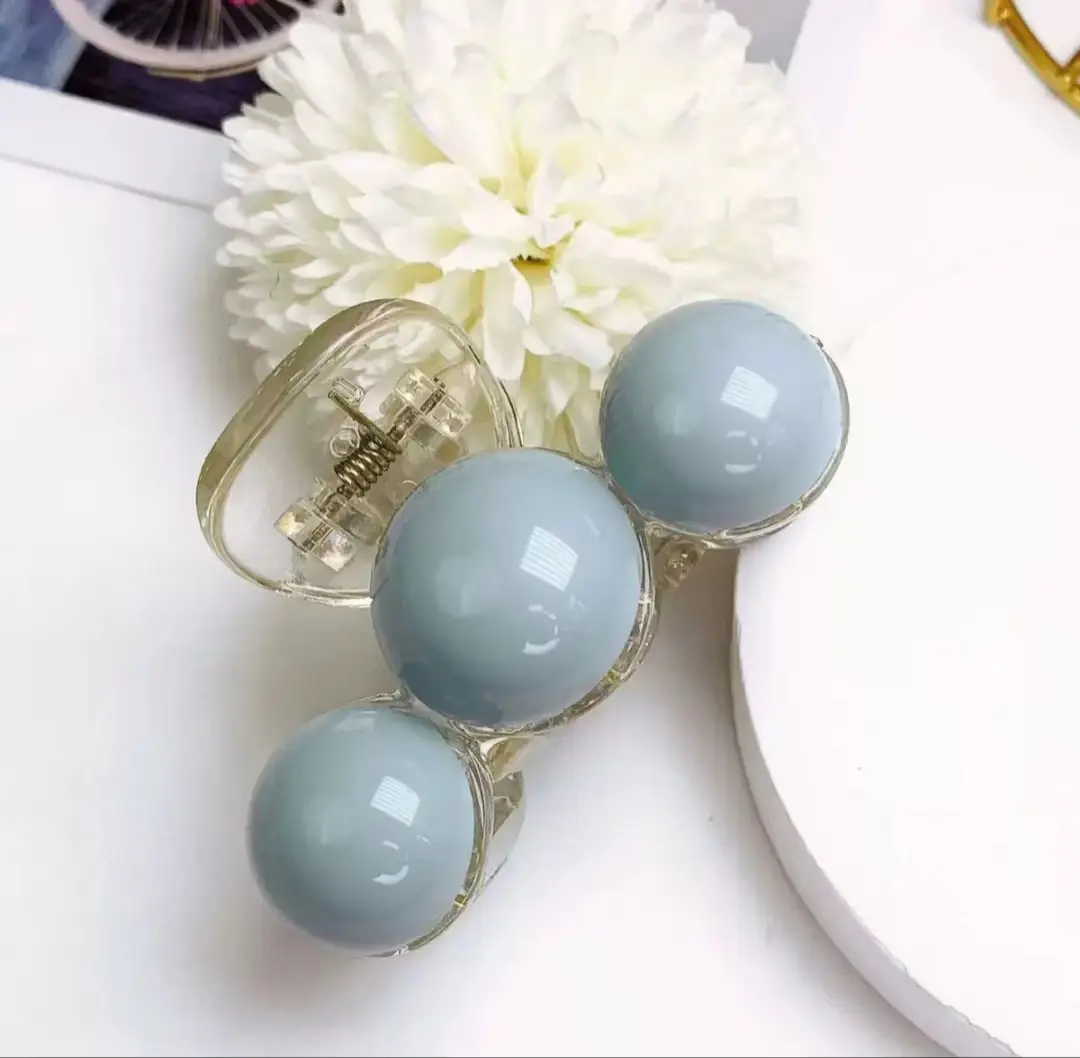 Acrylic Pearl Earrings Large Small Grab Clip Autumn Winter