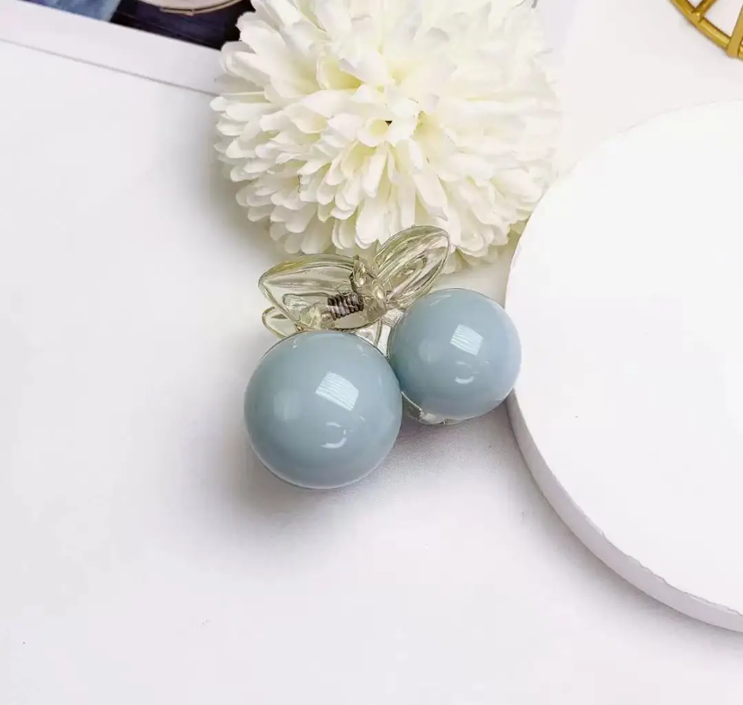 Acrylic Pearl Earrings Large Small Grab Clip Autumn Winter