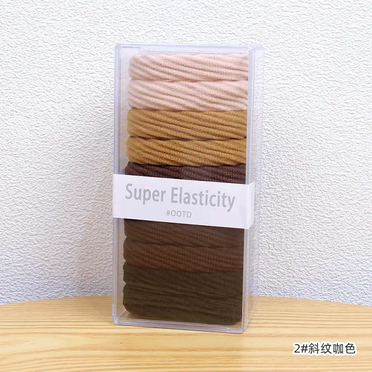 Sweet Jacquard Wavy Hair Band 10 Boxed Rubber Ring