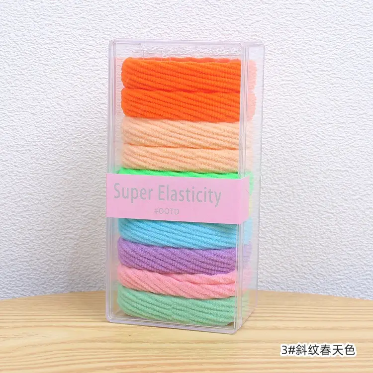 Sweet Jacquard Wavy Hair Band 10 Boxed Rubber Ring