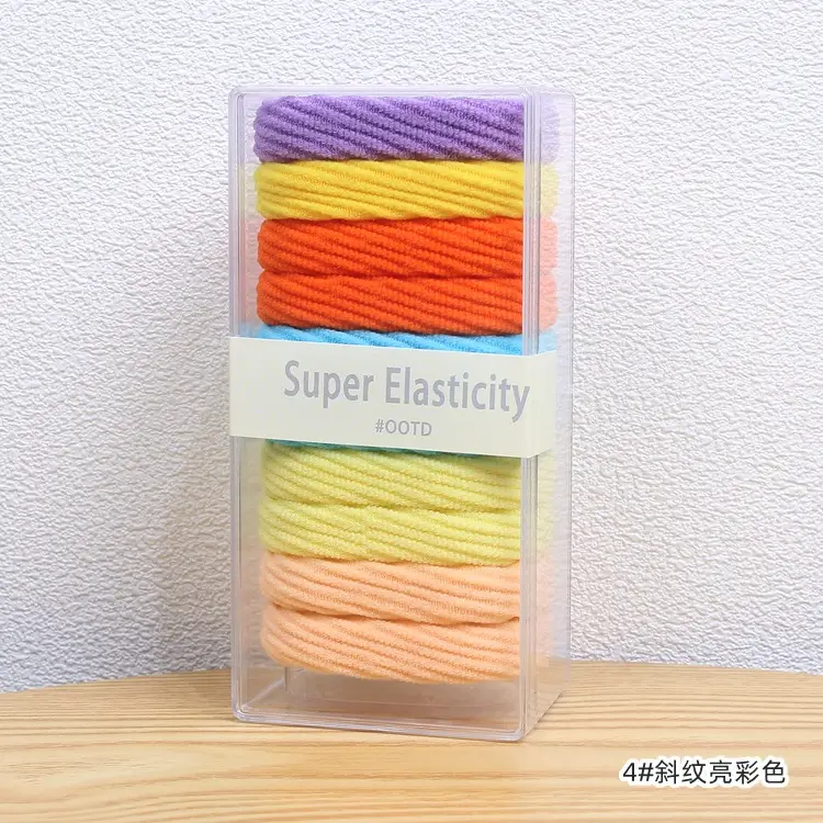 Sweet Jacquard Wavy Hair Band 10 Boxed Rubber Ring