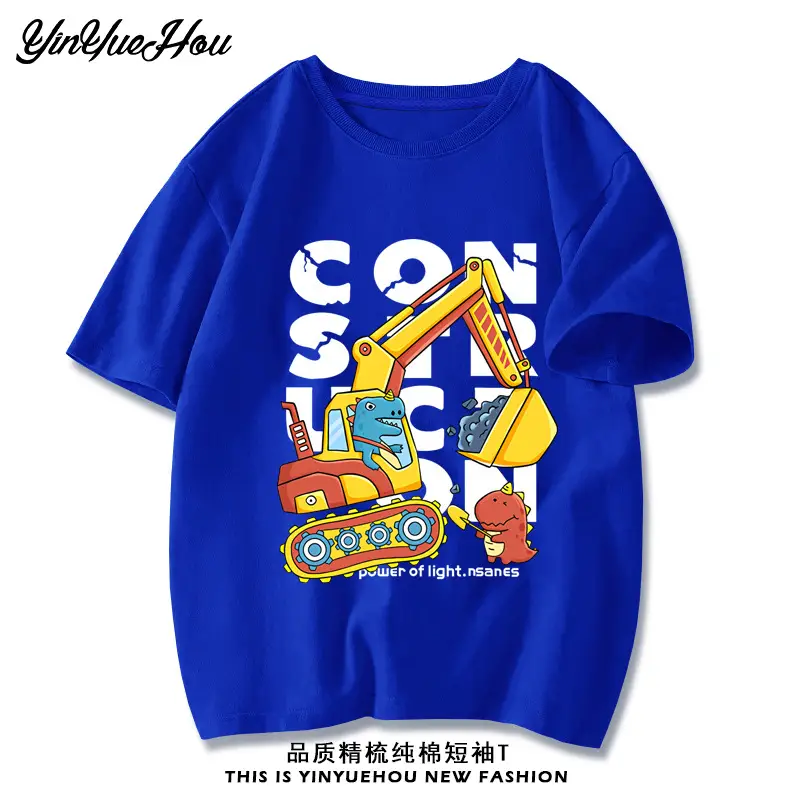 Boys Red Cotton T-Shirt Baby Digger Print 2024 - Image 11