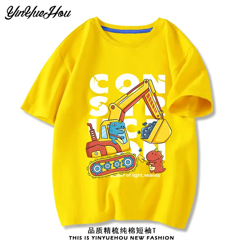 Boys Red Cotton T-Shirt Baby Digger Print 2024 - Image 5