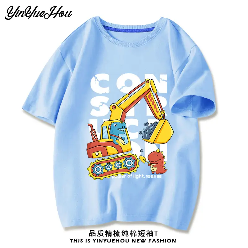 Boys Red Cotton T-Shirt Baby Digger Print 2024 - Image 9