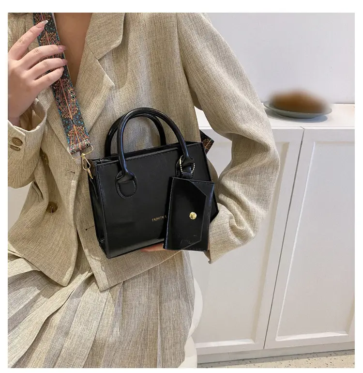 Women's Beige Shoulder Messenger Bag with Printed Strap — feature 11