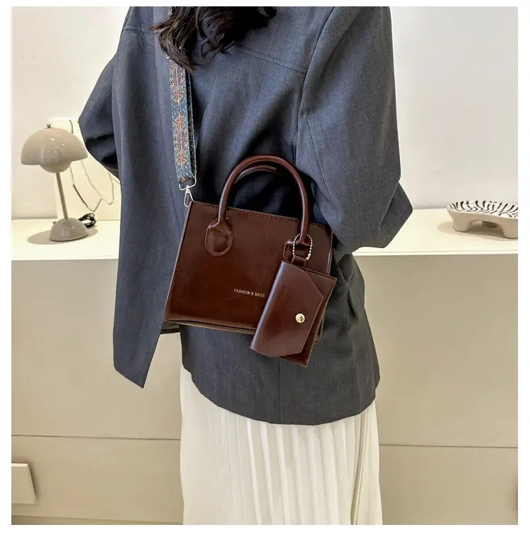 Women's Beige Shoulder Messenger Bag with Printed Strap — feature 15