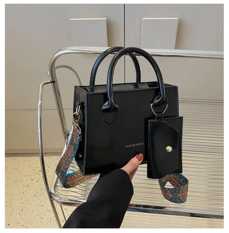 Women's Beige Shoulder Messenger Bag with Printed Strap — feature 22