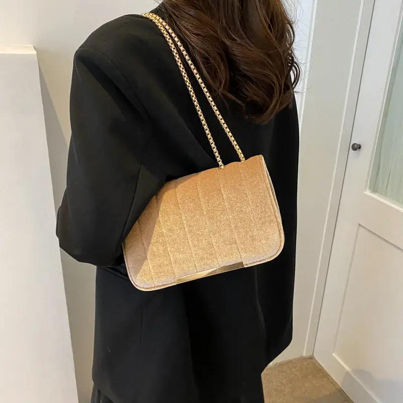 Women Velvet Chain Shoulder Bag Red Spring 2023 — feature 19