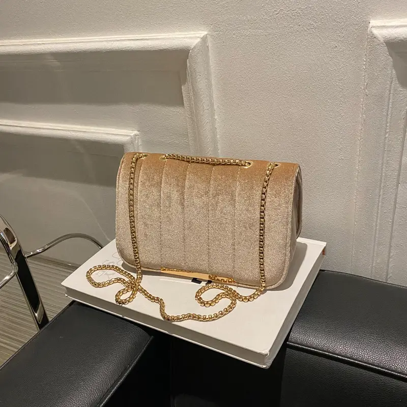 Women Velvet Chain Shoulder Bag Red Spring 2023 — feature 27