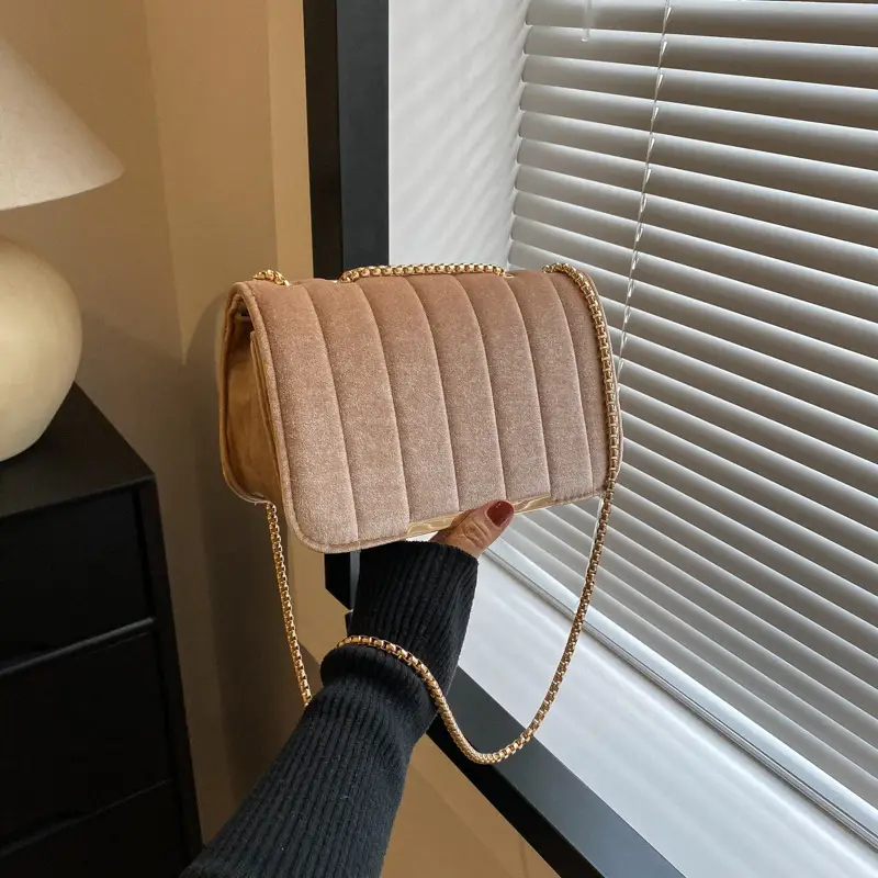 Women Velvet Chain Shoulder Bag Red Spring 2023 — feature 28