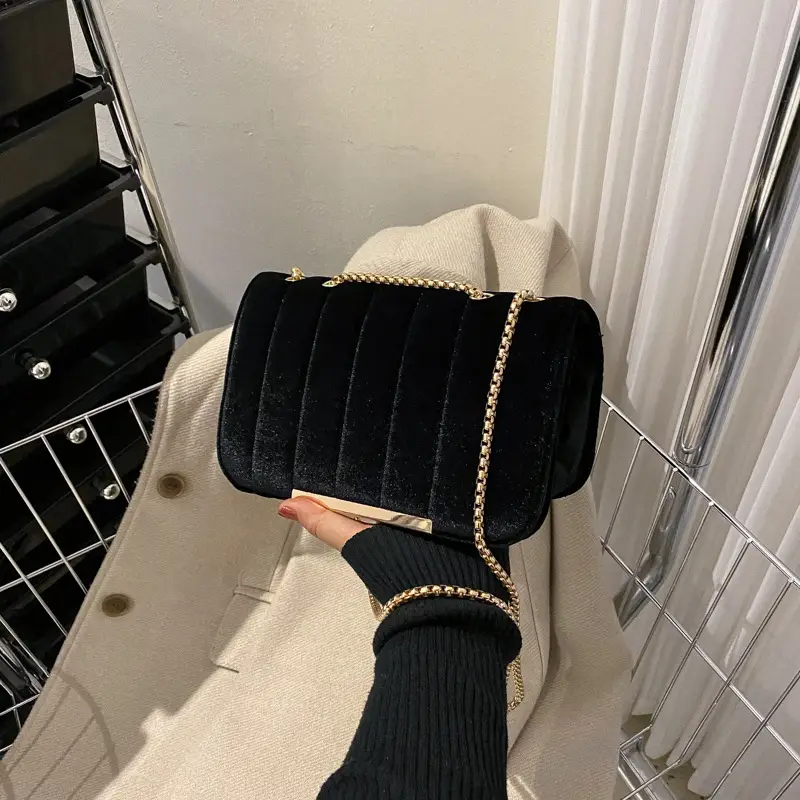 Women Velvet Chain Shoulder Bag Red Spring 2023 — feature 30