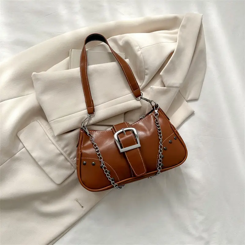 Retro Brown Leather Crossbody Bag for Women - Image 3