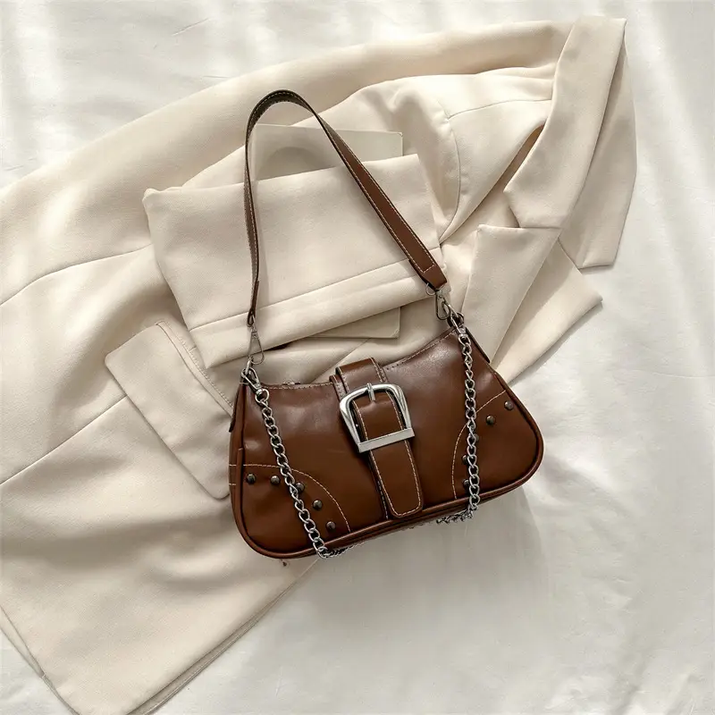 Retro Brown Leather Crossbody Bag for Women - Image 4