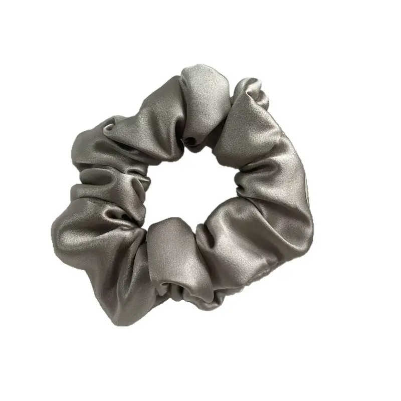 New Silk Hair Ties, Silver, High Elasticity, Holiday Gift