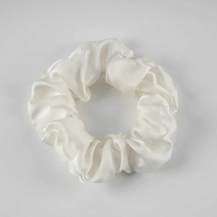 New Silk Hair Ties, Silver, High Elasticity, Holiday Gift