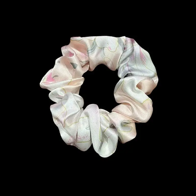 New Silk Hair Ties, Silver, High Elasticity, Holiday Gift